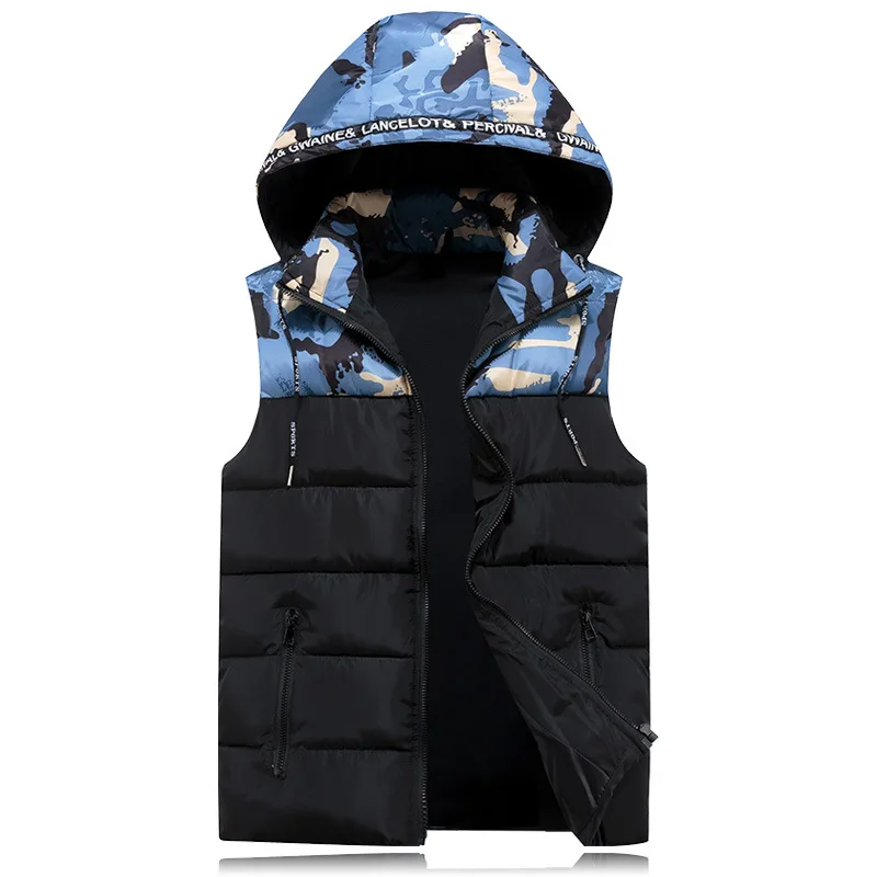 Жилет Мужской Хлопковый без рукавов повседневная утепленная толстовка красная