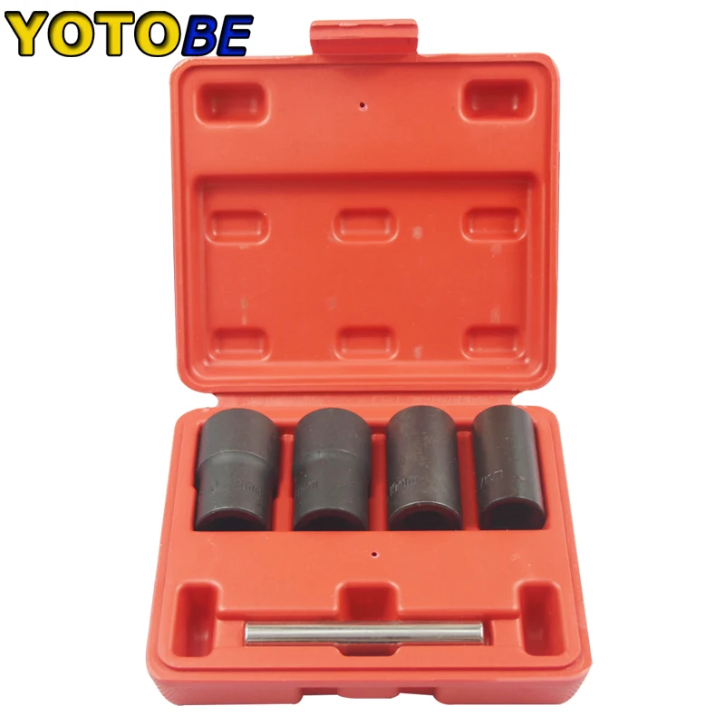 

5pc Twist Socket Set 17,19-3/4" ,21& 22mm Damaged Rounded Worn Lug Nut and Lock Remover Set 1/2" Dr