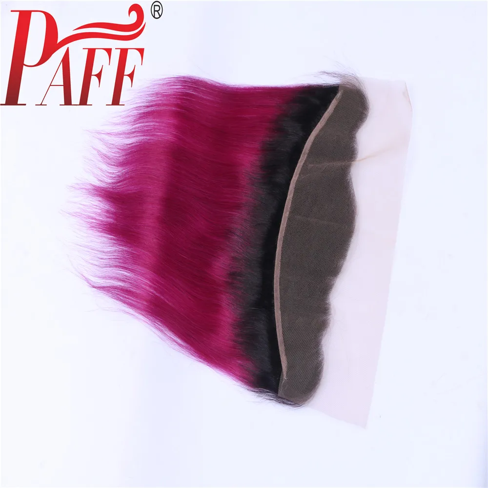 PAFF 3pic прямые Ombre Фиолетовый бразильский волосы remy Weave натуральные Связки с 13*4
