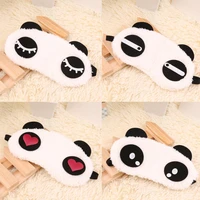 4 types cute design plush panda face eye mask travel sleeping soft eyeshade blindfold shade portable sleeping eye cover