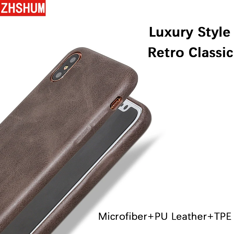 Роскошный Ретро Чехол для Iphone XS MAX XR X 8 Plus 7 Официальный чехол из искусственной