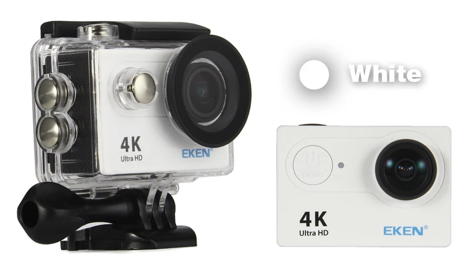 H9 White eken H9 H9R со сверхвысоким разрешением Ultra HD, 4K 30fps экшн Камера с водонепроницаемым чехлом и возможностью погружения на глубину до 30 м 2-дюймовый ЖК-дисплей Экран пульт дистанционного управления Wi-Fi Go Extreme pro спортивные Камера - Цвет: H9 White