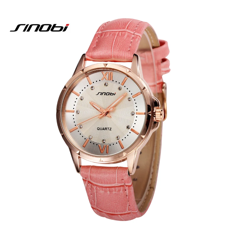 Женские кварцевые часы SINOBI кожаный ремешок деловая мода женские Montre Femme 2019
