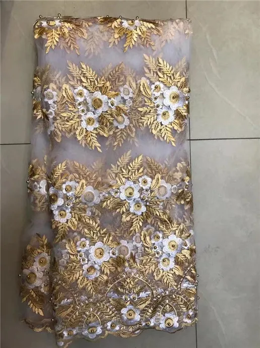 3D Цветы французский чистая кружевная ткань вышитая Высококачественная