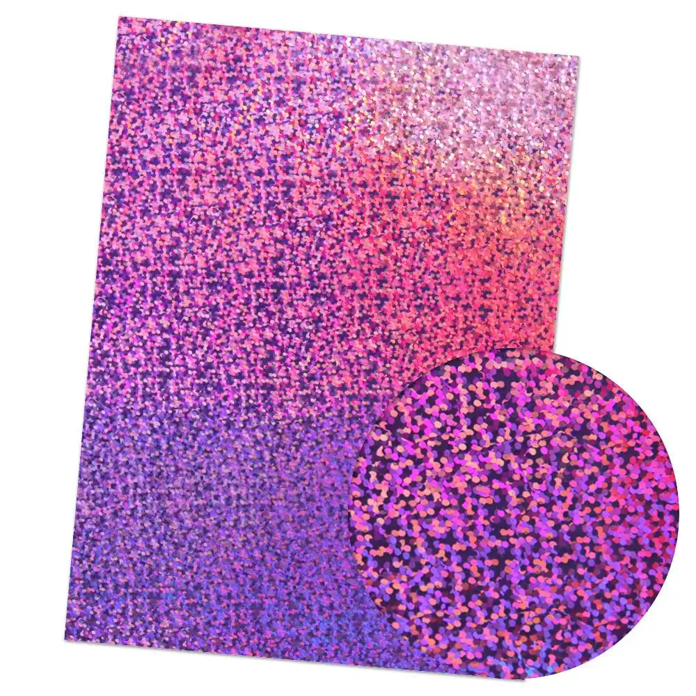 Purple with red Xugar Аксессуары 22*30 см лазерная прозрачная голографическая искусственная кожа, DIY одежды нотлук сумки украшения ремесла - Цвет: Purple with red