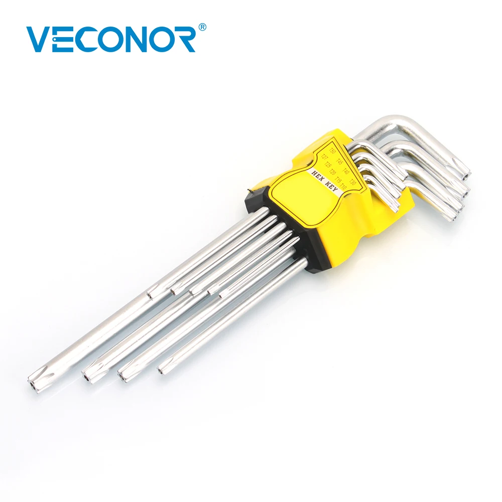 9 шт. комплект прочный Метрическая длинная рука Torx crv КЛЮЧ Звезда ключ инструмент