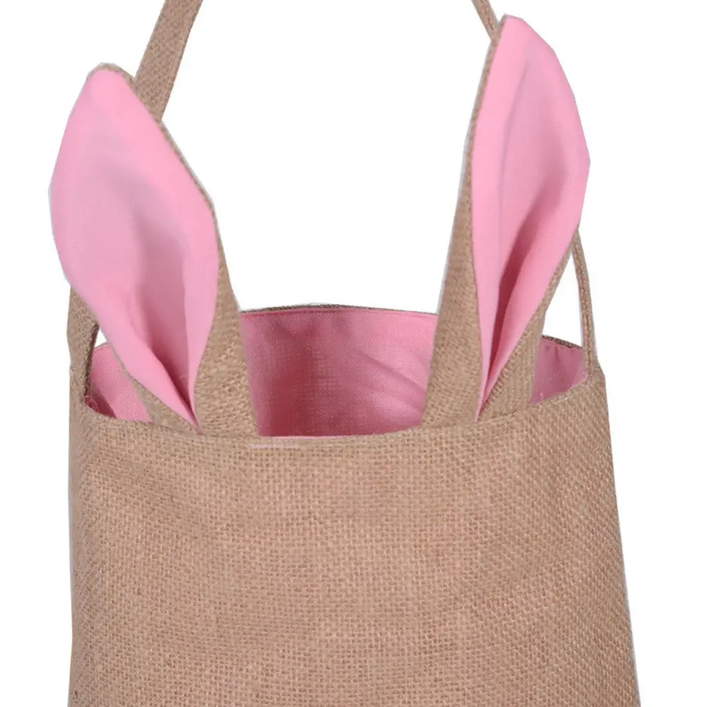 2018 Brand New Cute Cotton Linen Easter Egg Bag Rabbit Bunny Ear Tote Storage Bags | Дом и сад