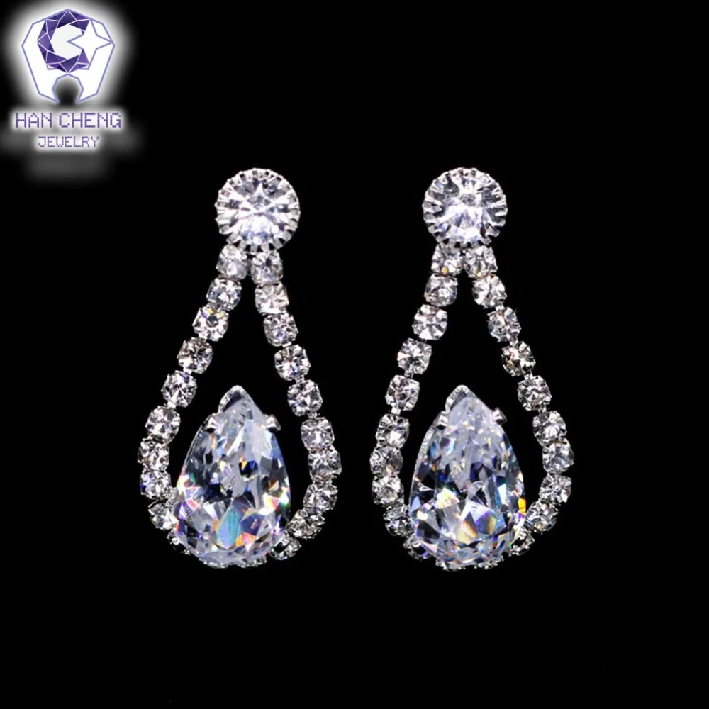 HanCheng новые свадебные стразы капли воды ослепляющие прозрачный белый AAA циркон