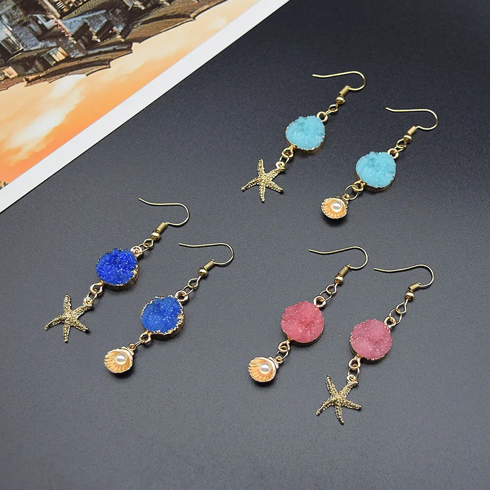 Новинка 2017 серьги Drusy с друзой для женщин ювелирные изделия ручной работы