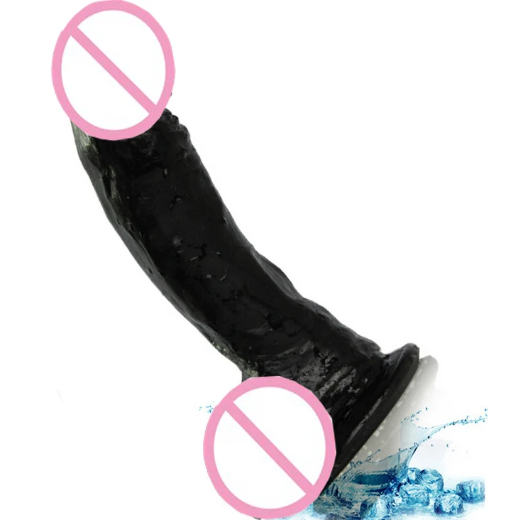 Реалистичный черный фаллоимитатор силиконовый гибкий пенис член с сильной