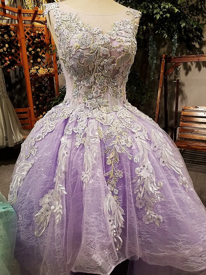 LS00160 Короткая передняя длинная задняя вечерняя одежда 2018 зашнуровать назад