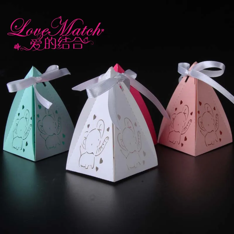 50 шт. милый детский слон лазерная вырезка конфетная коробка Детские сувениры для