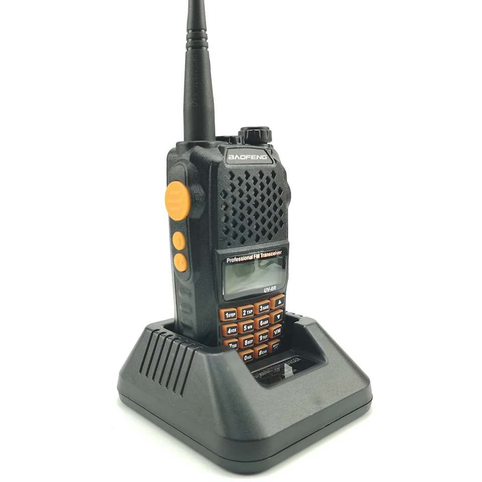 Baofeng UV-6R оранжевая клавиатура 7 Вт рация UHF VHF Двухдиапазонная UV 6R Walky Talky FM 128CH VOX Ham Радио UV6R для охотничьего радио