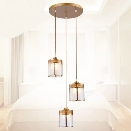 Европейские подвесные светильники из трех частей Медные для одного ресторана