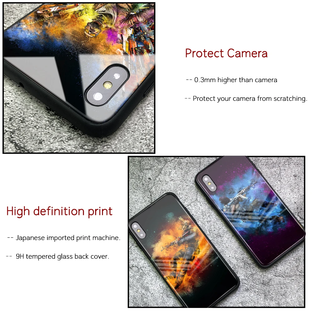 Чехол-накладка для iPhone 6 plus 6s 8 7 X XR XS MAX 11 12 13 pro max из жесткого стекла | Мобильные