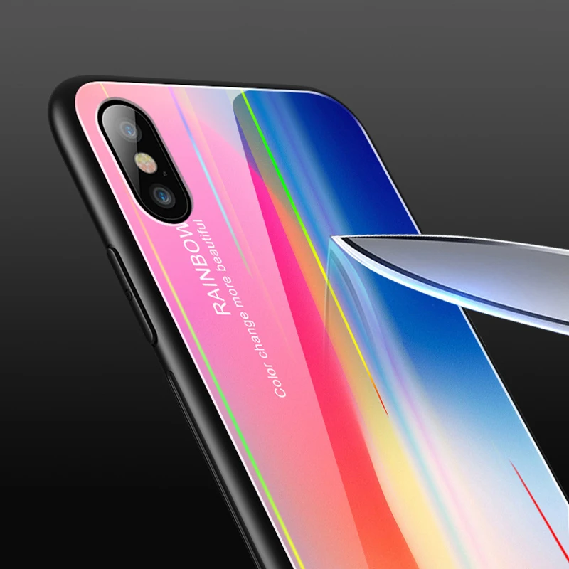 Градиентный чехол Aurora для телефона iPhone XR XS Max 7 6 6S X 8 Plus задняя крышка из