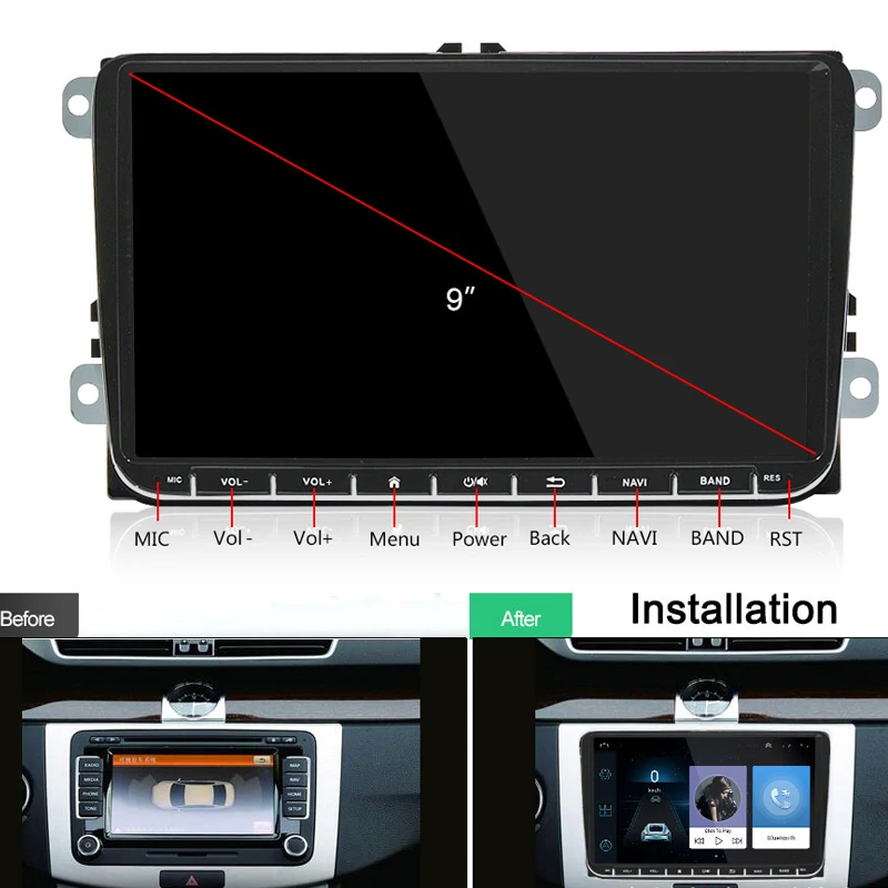 Android автомобильный мультимедийный плеер GPS радио для VW Volkswagen Passat B5 B6 B7 2 din Navi dvd polo