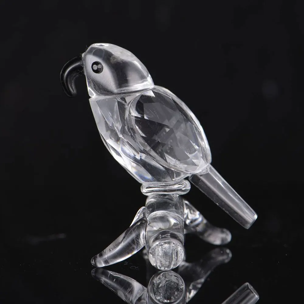 Хрустальные милые фигурки попугая миниатюрные стеклянные статуэтки животных