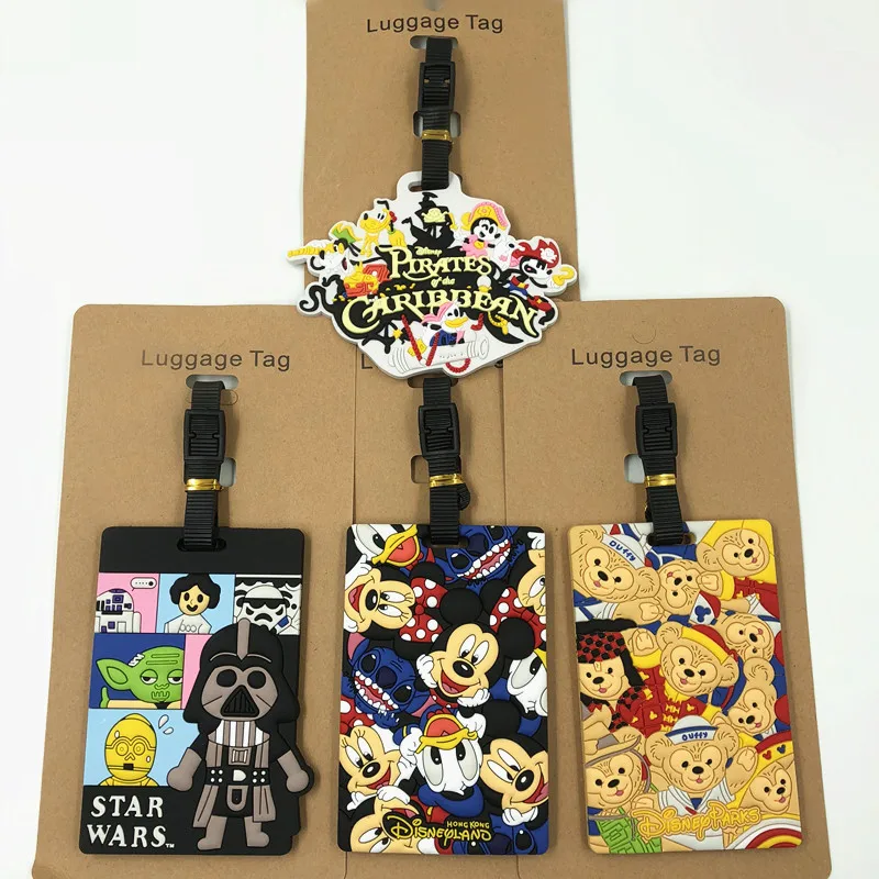 Disney мультфильм Микки Маус дорожные багажные бирки Минни чемодан ID Addres держатель багажа таблички на багаж портативный этикетка