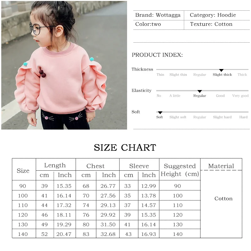 WOTTAGGA/Коллекция 2018 года однотонные мягкие детские топы с длинными рукавами для