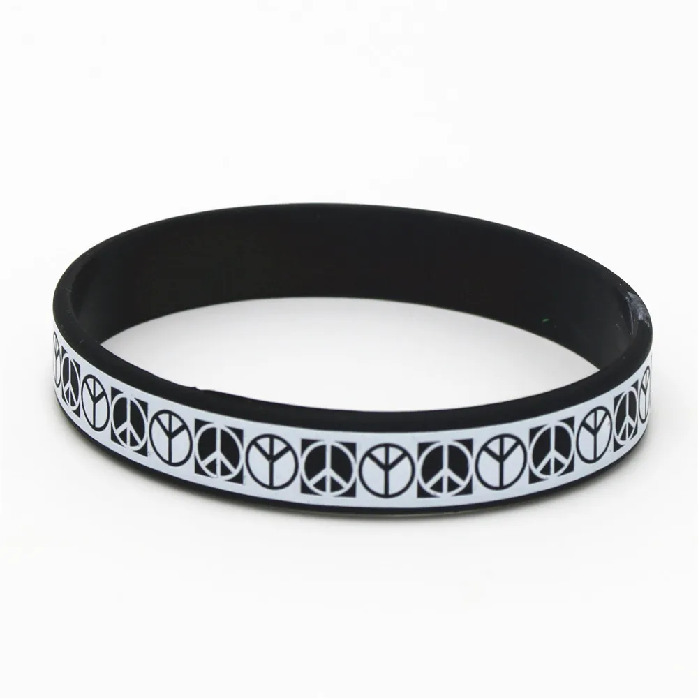 LUKENI 1 шт. ювелирные изделия в стиле панк рок Wristband Силикона черный белый цвет Цвет