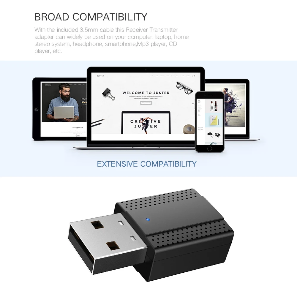 Портативный мини трансмиттер Kebidu 3 5 мм Bluetooth 0 приемник AUX стерео USB адаптер для ТВ