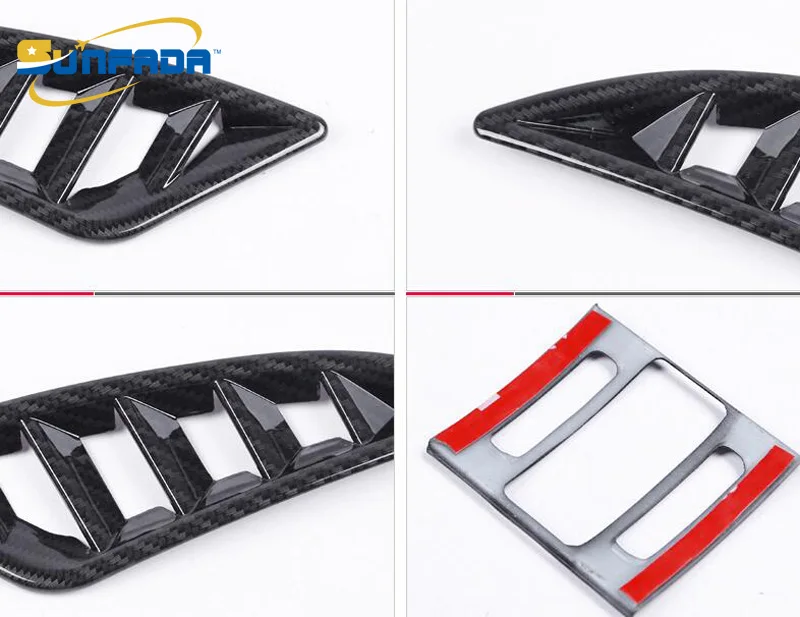 Carbon Fiber Texture Sunfada Chrome/углерода Волокно вентиляционное отверстие розетки подкладке Рамки Обложка отделка украшения для Mazda 6 Atenza 2013- стайлинга автомобилей - Цвет: Carbon Fiber Texture