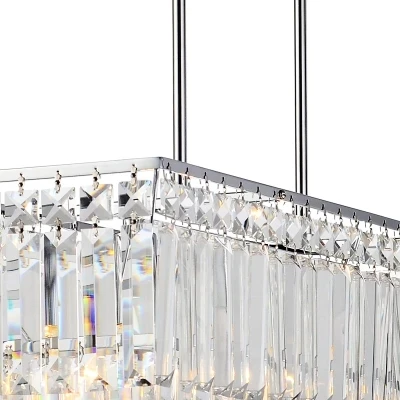 

Luxury K9 rectangular crystal chandelier LED glow pendant lamp bedroom living room E14 Chandeliers luminaire paragraph room