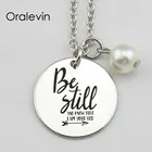 Будьте все еще и знайте, что я ваш Бог вдохновляющие ручные штампованные Выгравированные кулоны на заказ, женские колье, ювелирные изделия, 10 шт.Лот, # LN1732