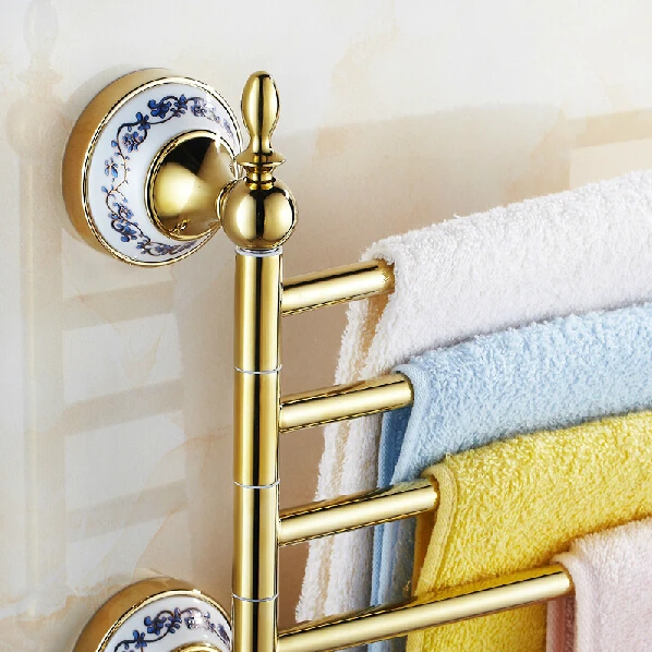 2015 золотые ручки для полотенец настенный латунный держатель полка ванной