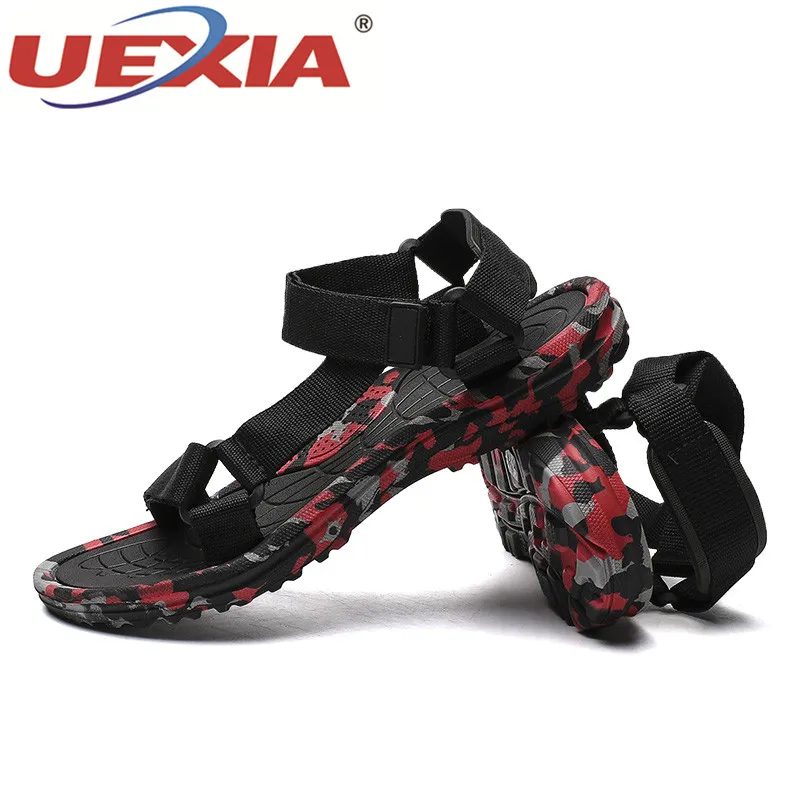 UEXIA/мужские шлепанцы камуфляжной расцветки Повседневные Удобные сандалии для