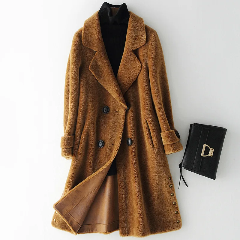 2018 Новый Для женщин зимние кожаные пальто небольшой зерна бархат Длинная Куртка