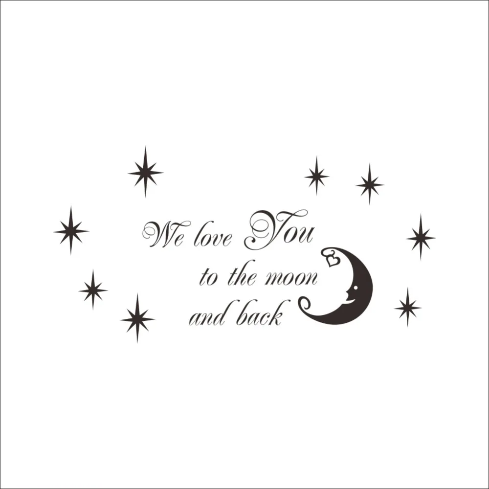 Виниловые наклейки с надписью We Love You To The Moon And Back Star для мальчиков и девочек|stickers