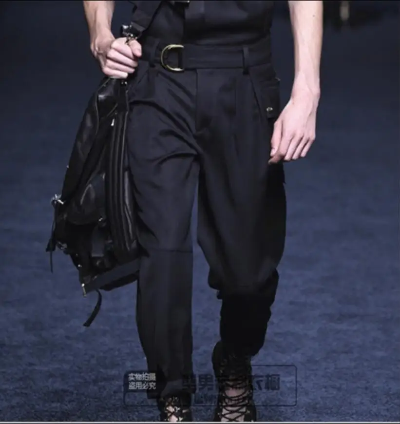 Комбинезон мужской свободного кроя повседневный модный подиумный костюм в