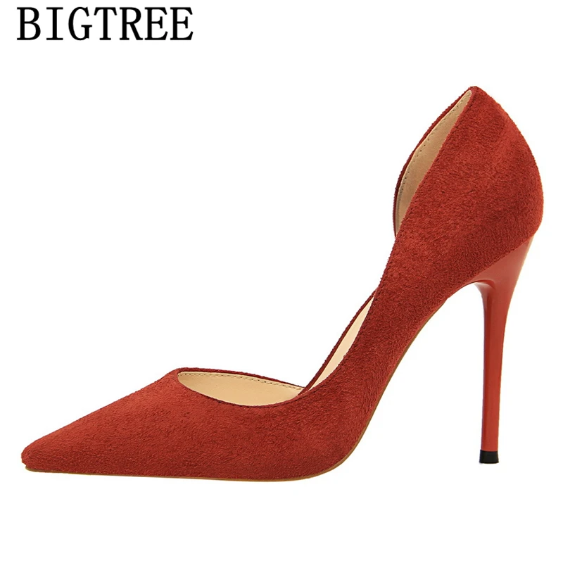 

2022 New Pumps For Women Wedding Shoes Pointed Toe High Heels Sexy Bigtree Shoes Extreme High Heels Stiletto Elegant Shoes Talon