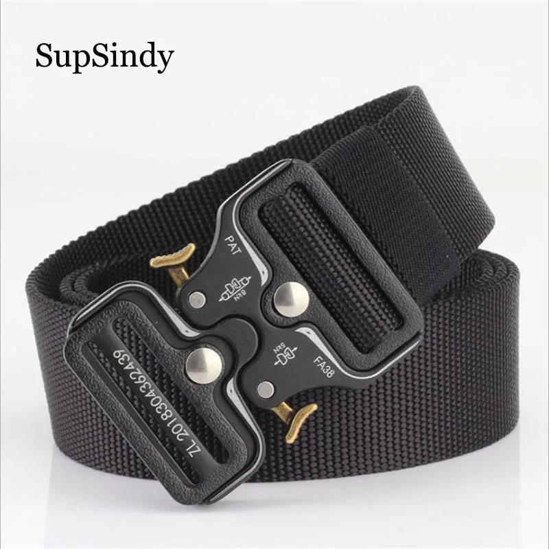 

SupSindy Men canvas belt Quick release Metal buckle nylon Training belt military Army tactical belts for Women Jeans male strap