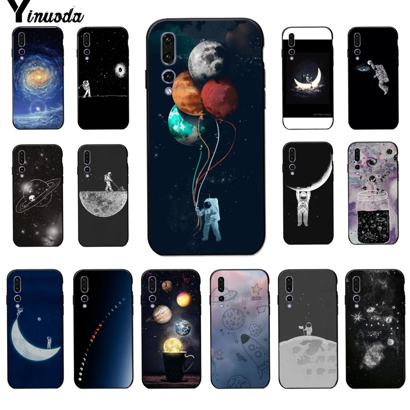 Yinuoda Planet Space Sky черный мягкий чехол для телефона из ТПУ Huawei P10 plus 20 pro P20 lite mate9 10 honor10