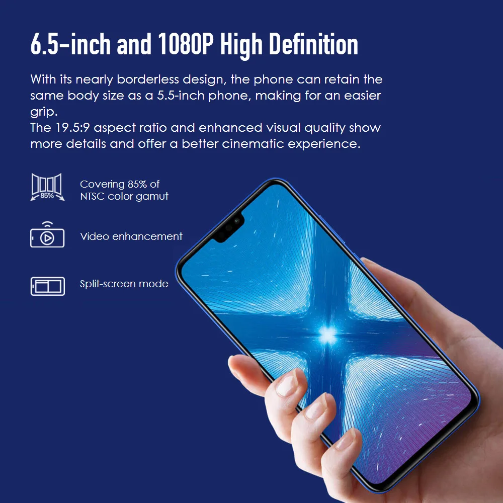 Глобальная версия Honor 8X, мобильный телефон, Безель, 6,5 дюймов, 4 Гб, 128 ГБ, Восьмиядерный, 20 МП, 3750 мА/ч, отпечаток пальца, Android 8,1