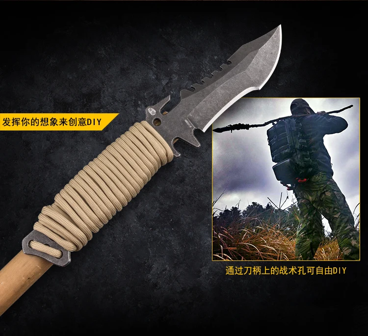HX Открытый Дайвинг нож армейский охотничий 58hrc твердость Прямые походные ножи необходимый инструмент для самообороны открытый Прямая поставка