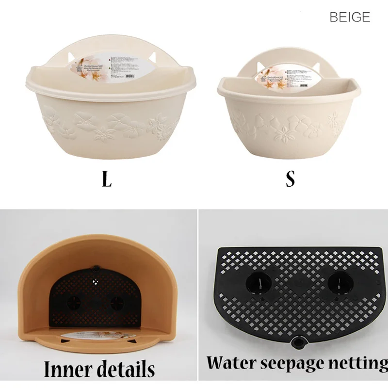 Flower Wall Mounted Hanging Planter Pots Plastic Green Plant Air Flowerpot Grow Bag Decorative Growing Pot Holder Basket Garden | Дом и сад