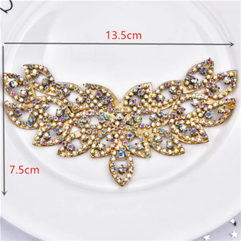 Стразы отделка в форме цветочной цепочки Аппликация из бисера шитье ремесло