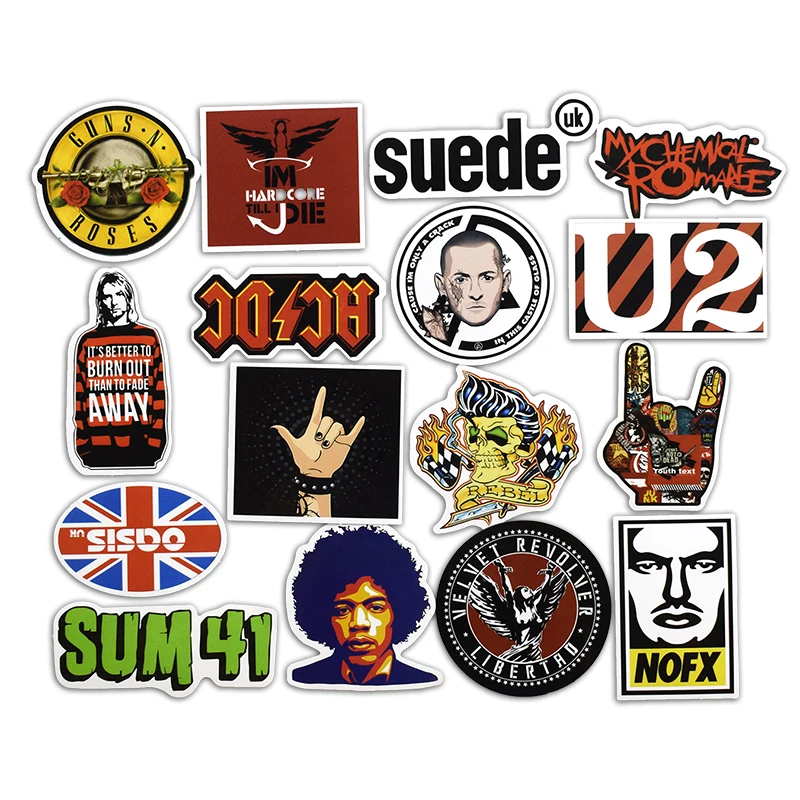 52 шт. Ретро Рок Группа Музыка Зеленый День RHCP Dead Kennedys наклейка s для ноутбука
