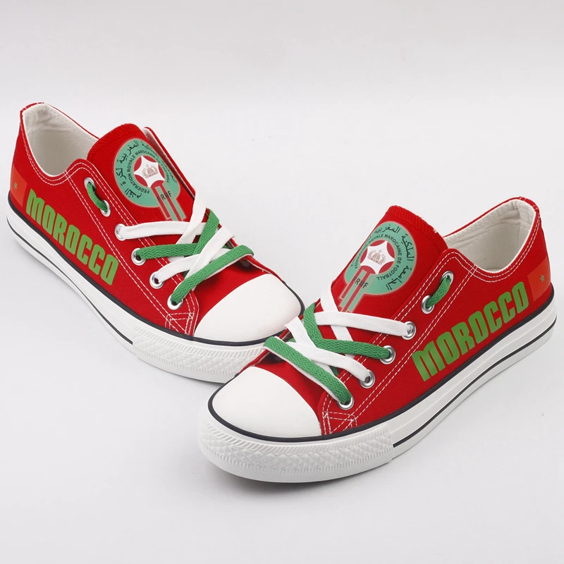Moroccans National Flag Printed Lace-up Canvas Shoes Custom Morocco Women Flats Platform Espadrilles Zapatos Deportiva | Обувь