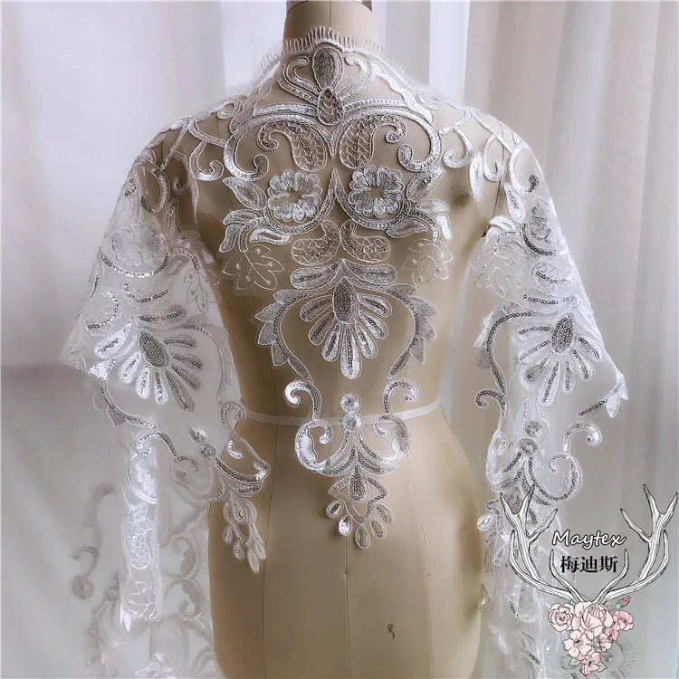 

3 yards/pack lace embroidered sequin lace wedding veil jewelry handmade diy material decoration accessories