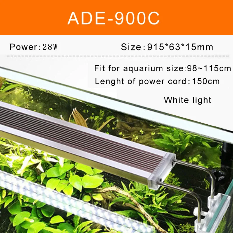 ADE-900C 80 90 100 120 см SUNSUN ADS освещение для аквариума аквариумные растения ультра тонкий супер яркий зажим Светодиодная лампа для аквариума 110 В 220 В - Цвет: ADE-900C