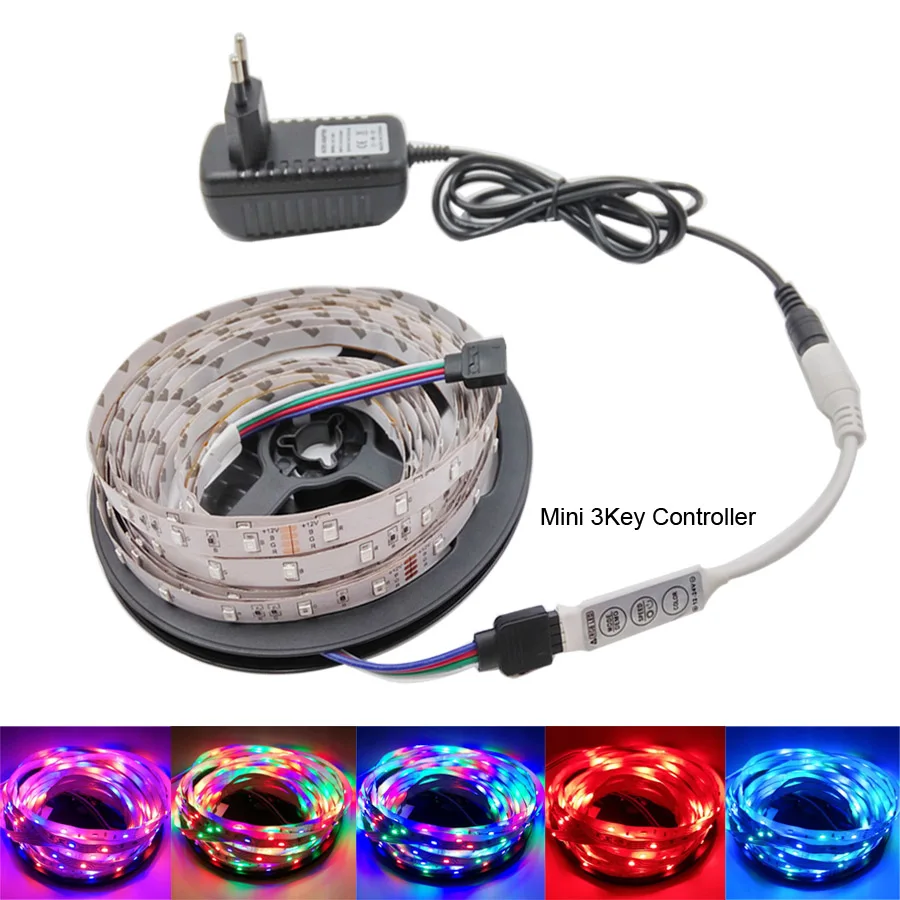 5 м 2835 Светодиодная лента RGB Светодиодная лента e светильник DC 12 В наружный светильник ing tiras светодиодный для Рождественского украшения CE