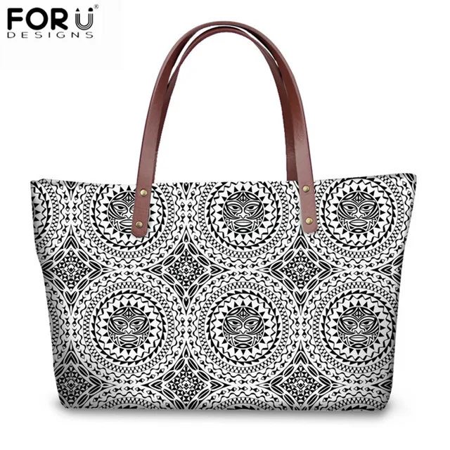 FORUDESIGNS/модные женские туфли 2 шт./компл. Сумки Роскошные полинезийские традиционные племенные стиль Tote сумки для женщин длинные кожаные кошельки - Цвет: HX401AL