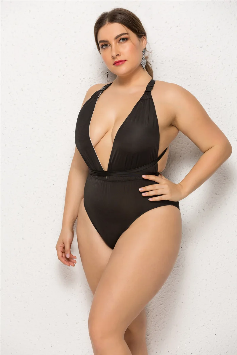 Summer Bikini Set Women Bodysuit Sexy Halter Top Push Up Large Size Swimwear Plus 3XL Beach Biquini Bathing Suit | Спорт и