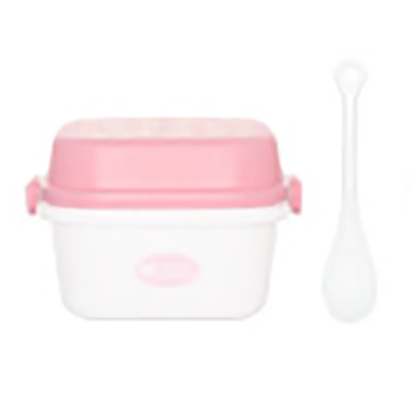 Square Pink Baispo пластиковый двойной Ланч-бокс для детей, портативный герметичный контейнер для еды в микроволновой печи с изолированной крышкой, студенческий контейнер для пикника, Bento box - Цвет: Square Pink