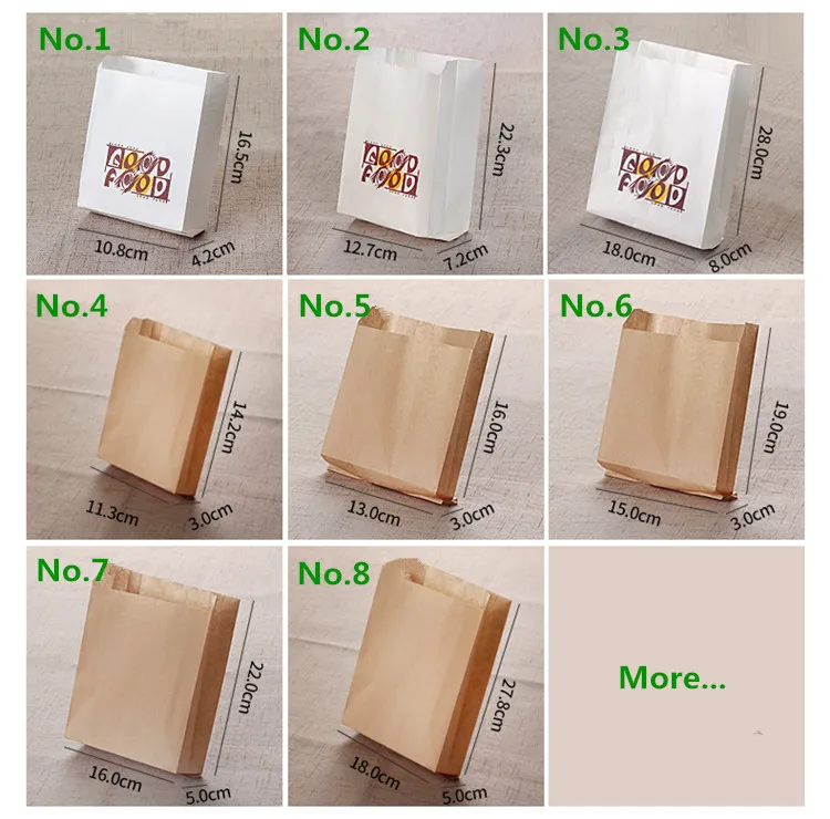 Leotrust 100 шт. 50 г/см пакеты из крафт бумаги для взбивания еды французские